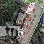 Camión cae a un abismo en Nueva Segovia: 4 lesionados, dos graves Foto: Aparatoso accidente de tránsito en Wiwilí, Nueva Segovia / TN8