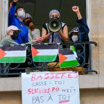 Foto: Estudiantes protestan a favor de palestina  /cortesía