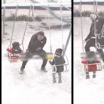 No le importó hacer el «ridículo» contal de pintar una sonrisa a sus hijos No le importó pasar vergüenza para ver feliz a sus hijos