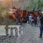 Accidente por fallas mecánicas: Autobús volcado en ruta Jinotega-Pantasma Foto: Accidente por fallas mecánicas: Autobús volcado en ruta Jinotega-Pantasma/TN8