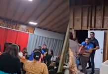Hermanos evangélicos se van a los «trompones» en pleno culto ¿Se les metió satán? Captan pelea de 'hermanos' en plena iglesia