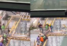 Pelea de albañiles en un edificio en construcción es viral en redes