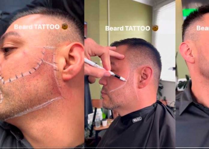 2 Hombre se tatuó una barba de manera permanente