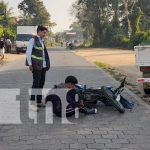 Motociclista lesionado tras impactar contra un camión en Jalapa Foto: Motociclista lesionado tras impactar contra un camión / TN8