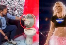 De mal gusto: Aleks Syntek tira al inodoro un disco de Karol G (Video)