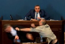 En pleno parlamento de Georgia diputados se van a los «golpes» (VIDEO) Diputados de Georgia se van a los "golpes"