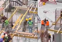 Se armó el desmadre: Albañiles se van a los «trompones» desde las alturas (VIDEO) Albañiles se enfrentan en lo alto y esto pasó
