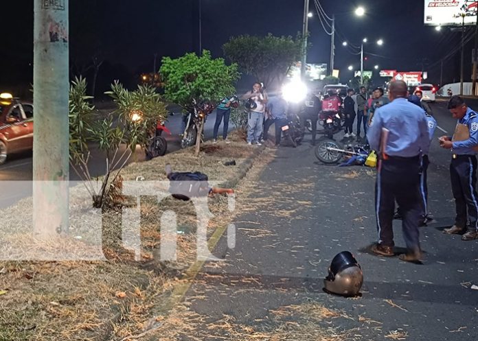 Motociclista fallece tras impactar contra un poste en la Pista Suburbana en Managua