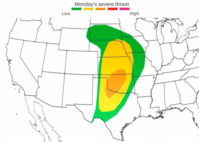 Foto:Pronostican fuertes ráfagas de viento destructivas y tornados en EE.UU./Cortesía