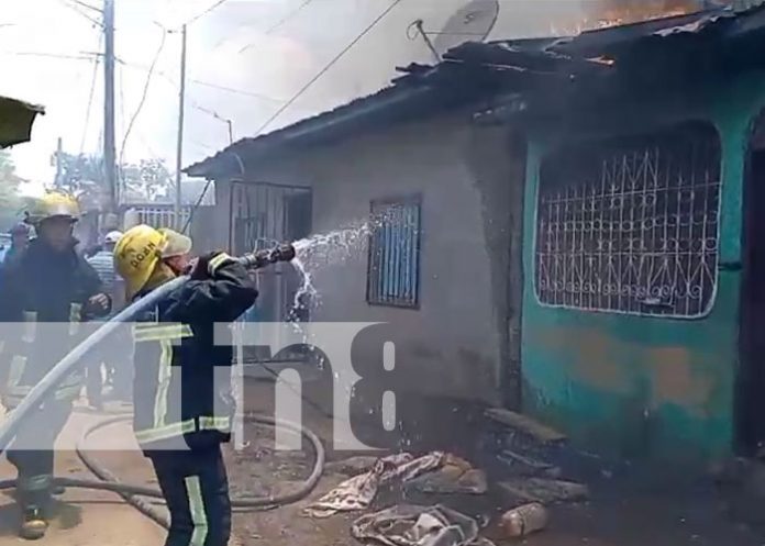 dimi-2 Foto: Fuerte incendio en una tapicería del barrio Jorge Dimitrov en Managua / TN8