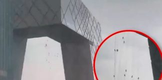 Foto: Quedan suspendidos en el aire tras fuertes vientos en China / Cortesía