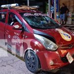 Foto: Motociclista herido tras choque con taxi en la entrada de la iglesia Maranatha en Bluefields/TN8