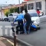 Motociclista herido tras choque provocado por violación de señal de tránsito en Chinandega Motociclista herido tras choque provocado por violación de señal de tránsito en Chinandega