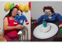 ¡Feliz cumpleaños Marcelinho! Mujer celebra a su hijo de trapo producto del amor Foto: ¡Feliz cumpleaños Marcelinho! Mujer celebra a su hijo de trapo por un año más / Cortesía