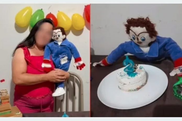 Foto: ¡Feliz cumpleaños Marcelinho! Mujer celebra a su hijo de trapo por un año más / Cortesía Foto: ¡Feliz cumpleaños Marcelinho! Mujer celebra a su hijo de trapo por un año más / Cortesía