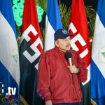 Foto: Presidente Daniel Ortega y Vicepresidenta Rosario Murllo, en acto de entrega de 250 nuevos buses chinos a Nicaragua / TN8