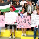 «Leales siempre, traidores nunca» UNAN Managua celebra día de la Dignidad Nacional Foto: UNAN Managua condenan los ataques a Palestina /cortesía