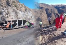 13 personas mueren en caída de autobús en Perú