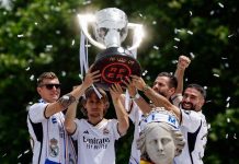 Real Madrid celebra su 36to título de la Liga de España real, madrid, fútbol, campeones,