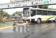 Foto: Accidente con bus y un peatón en Carretera Norte, Managua / TN8