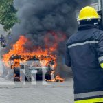 Foto: Arde en llamas un vehículo en Juigalpa, Chontales / TN8
