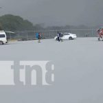 Cenizas del Volcán Concepción cubren calles y muelle en la Isla de Ometepe Foto: Cenizas en el muelle de Moyogalpa, Isla de Ometepe / TN8