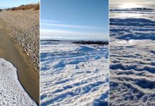 ¡Increíble! Olas se congelan por el frío extremo que azota Argentina Foto: Frio extremo en Argentina /cortesía