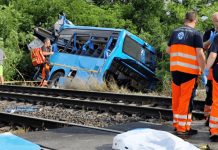 Mortal choque entre un tren y un bus en Eslovaquia deja al menos 6 muertos Mortal choque entre un tren y un bus en Eslovaquia deja al menos 6 muertos