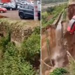 Carro se desploma tras un deslizamiento de tierra en China Foto: Tragedia en China /cortesía