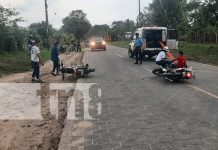 Foto: Motociclista lesionado en accidente en el empalme de la comunidad Santa Cruz, Jalapa/TN8