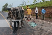 Foto: Vuelco de camioneta dejó una persona lesionada en la Costa Caribe Sur/TN8
