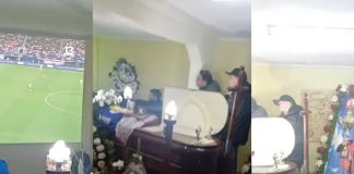 Foto: Partido de futbol en pleno funeral /cortesía