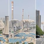 Desmantelan histórica central térmica en China (VIDEO) Foto: Demolición en China /cortesía