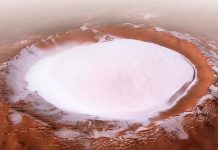 Por primera vez científicos descubren «hielo» en volcán activo de Marte Foto: Hielo en Marte /cortesía