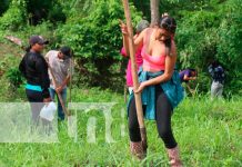 Siembran árboles frutales en sistemas agroforestal de INATEC en Siuna Foto: Siembran árboles frutales en sistemas Agroforestal de INATEC en Siuna/ TN8
