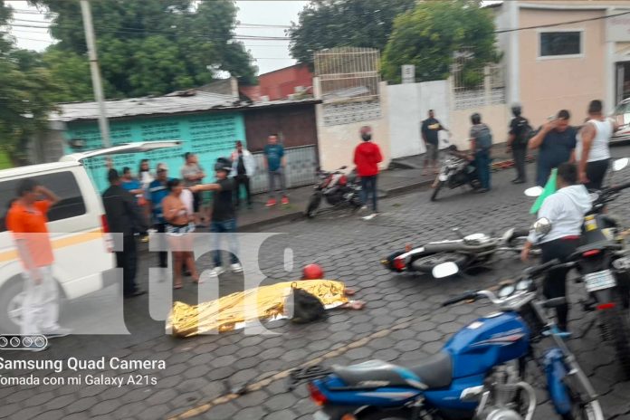 Foto; Cámaras de seguridad capturan impactante accidente en el distrito dos de Managua/ TN8 Foto; Cámaras de seguridad capturan impactante accidente en el distrito dos de Managua/ TN8