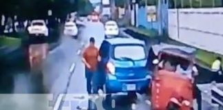 Foto: Accidente de tránsito con caponera y agentes de Tránsito en Managua / TN8