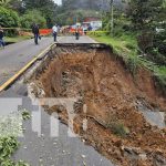 Fuertes lluvias causan estragos en carretera vieja Jinotega a Matagalpa Foto: Colapso de un tramo carretero en trayecto Jinotega-Matagalpa / TN8