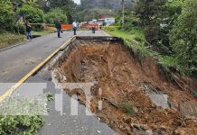 Foto: Colapso de un tramo carretero en trayecto Jinotega-Matagalpa / TN8
