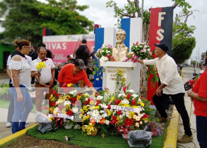 Foto: Develación de monumento en honor a Carlos Fonseca, en la Avenida de la Revolución, en Rivas / TN8