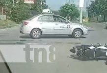 Foto: Grabó accidente en Managua y terminó complicando la situación / TN8