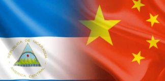 Foto: Banderas de Nicaragua y China