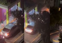 Descubre a su esposo saliendo de un «nidito de amor» con la otra (VIDEO) Foto: Encontró a su esposo saliendo del residencial con la otra /Cortesía