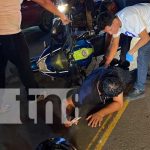 Foto: Motociclista termina lesionado al impactar detrás de un taxi en Juigalpa, Chontales/TN8