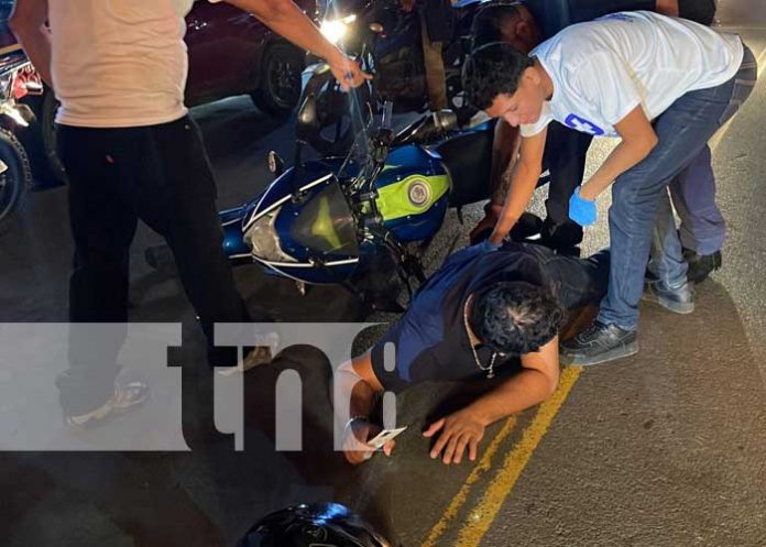 Foto: Motociclista termina lesionado al impactar detrás de un taxi en Juigalpa, Chontales/TN8