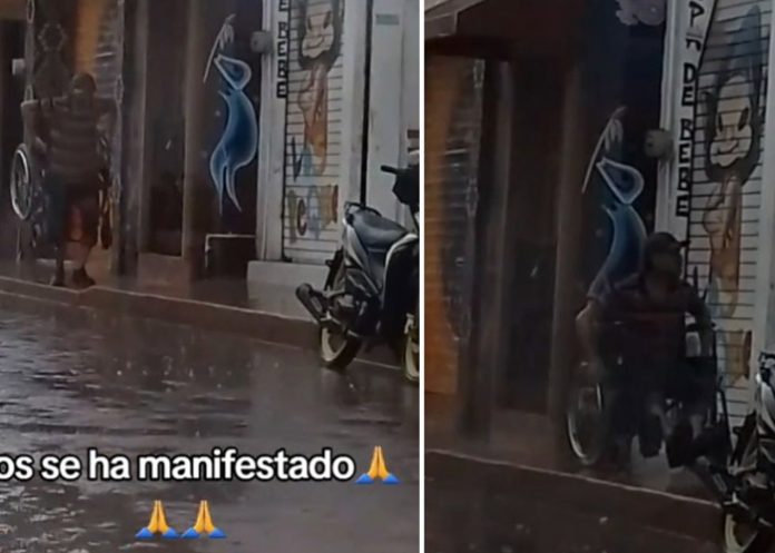 'Inválido' se levanta de su silla en plena inundación
