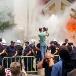 Foto: Violentas protestas en Albania /cortesía