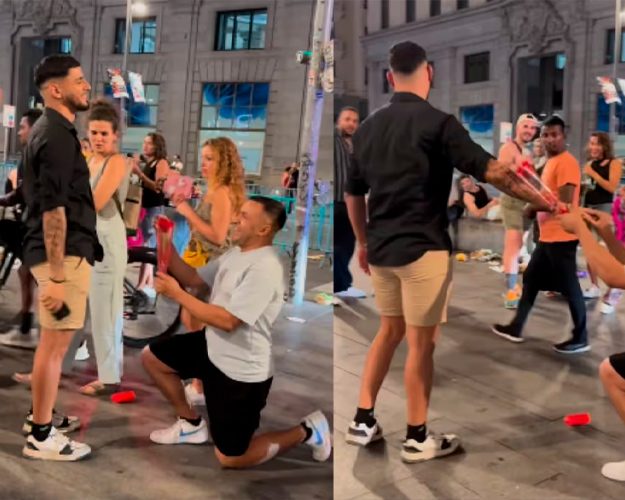 Foto: Joven le hace pesada broma a su amigo al fingir proponerle matrimonio/Cortesía Foto: Joven le hace pesada broma a su amigo al fingir proponerle matrimonio/Cortesía