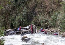 Foto: Autobús cae a un guindo en Perú /cortesía