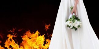 Vestido de novia se prendió en llamas en pleno matrimonio